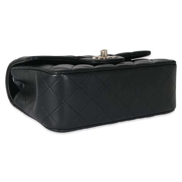 Chanel Black Quilted Lambskin Mini Top Handle Rectangular Flap - Picture 6 of 7